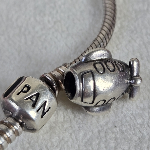 PANDORA Retired Airplane Charm Sterling Silver 925 - Picture 1 of 3